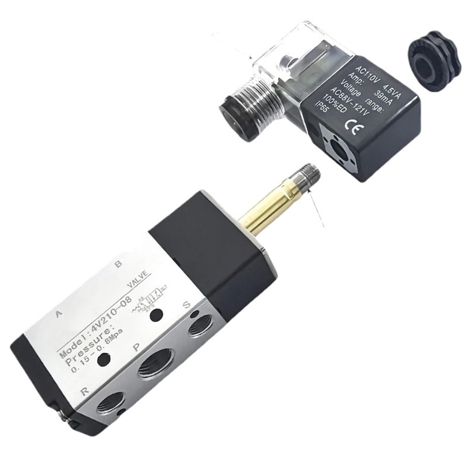 そら 4V Series Pneumatic Valve 5/2 5/3 Air Electromagnetic AC220V